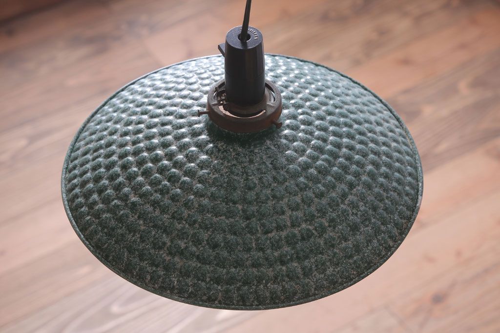 和製アンティーク　古いアルミシェードの天井照明(ペンダントライト)(2)