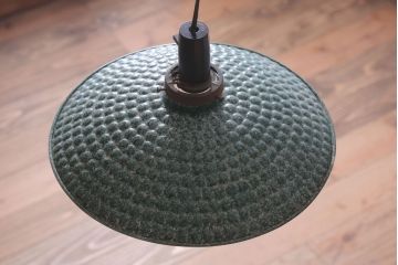 和製アンティーク　古いアルミシェードの天井照明(ペンダントライト)(2)