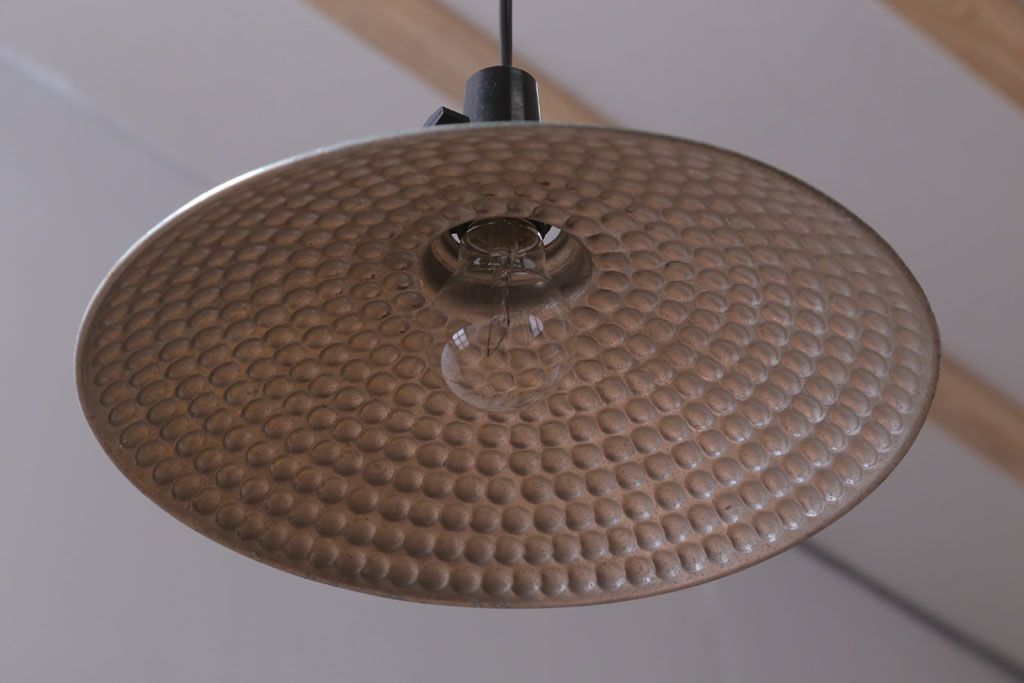 和製アンティーク　古いアルミシェードの天井照明(ペンダントライト)(2)
