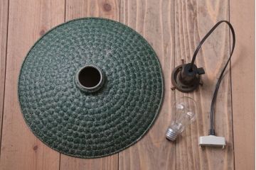 和製アンティーク　古いアルミシェードの天井照明(ペンダントライト)(2)