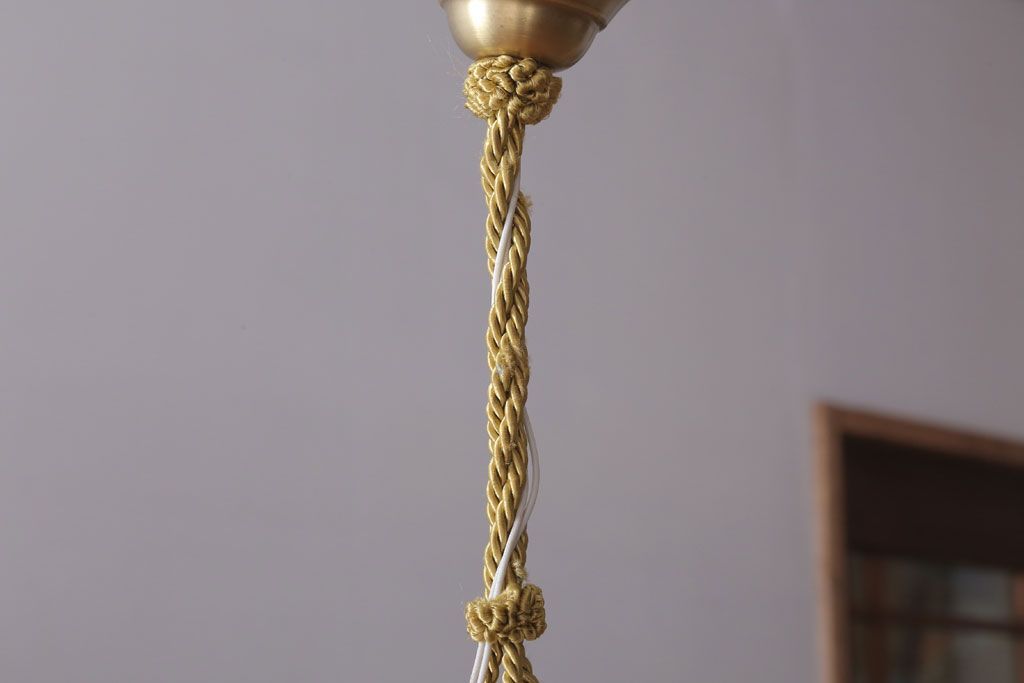 フランスビンテージ de Vianne ガレ風 カメオガラス吊り下げ照明(アールヌーヴォー)