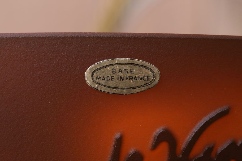 フランスビンテージ de Vianne ガレ風 カメオガラス吊り下げ照明(アールヌーヴォー)