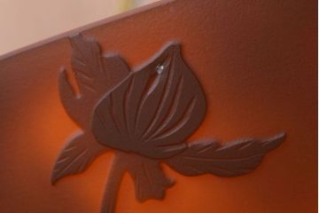 フランスビンテージ de Vianne ガレ風 カメオガラス吊り下げ照明(アールヌーヴォー)