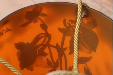 フランスビンテージ de Vianne ガレ風 カメオガラス吊り下げ照明(アールヌーヴォー)