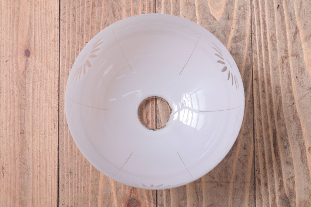 和製アンティーク　古い切子ガラスシェードのレトロな天井照明