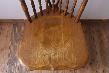中古　キツツキマーク　飛騨産業　ナラ材のウィンザーチェア(2)(ウインザーチェア)