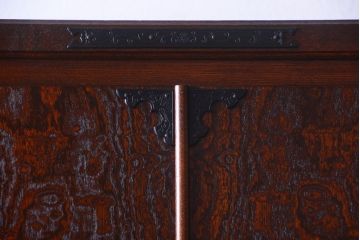 中古　民芸家具　玉杢・内桐材製の高級観音衣装箪笥(桐箪笥、桐たんす)