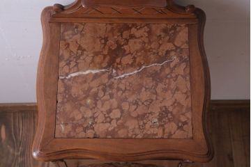 アンティーク家具　フランスアンティーク　ウォールナット材の優雅なサイドテーブル(花台)