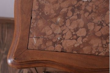 アンティーク家具　フランスアンティーク　ウォールナット材の優雅なサイドテーブル(花台)