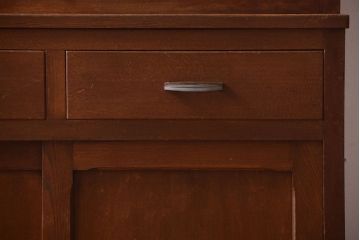 レトロ家具　昭和レトロ　シンプルな木製カップボード(食器棚)