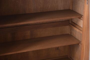 レトロ家具　昭和レトロ　シンプルな木製カップボード(食器棚)