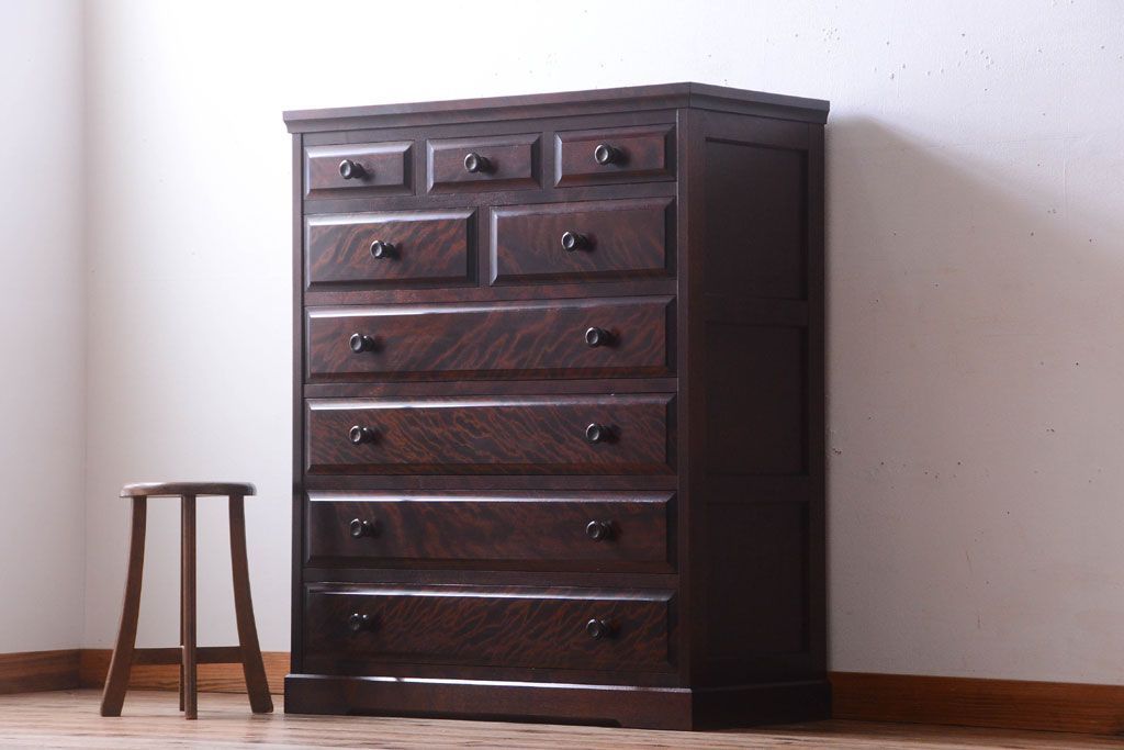 中古　北海道民芸家具　シックなチェスト(定価約24万円)(3)