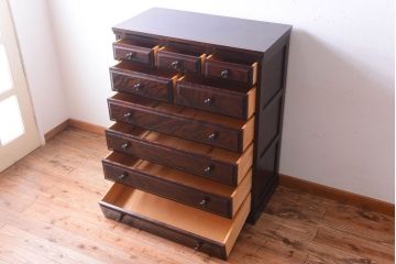 中古　北海道民芸家具　シックなチェスト(定価約24万円)(3)