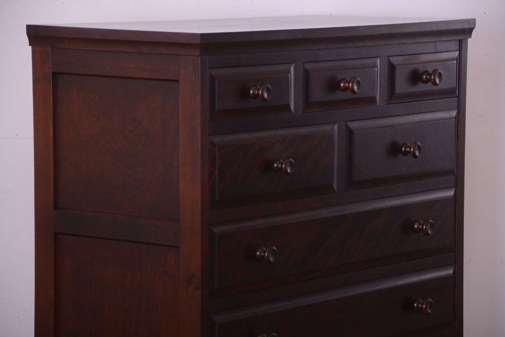 中古　北海道民芸家具　シックなチェスト(定価約24万円)(3)