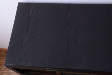 レトロ家具　昭和レトロ　モールガラス入り!古い木製のアンティークチェスト