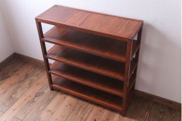 アンティーク家具　和製アンティーク　シンプルで小ぶりな飾り棚(陳列棚)