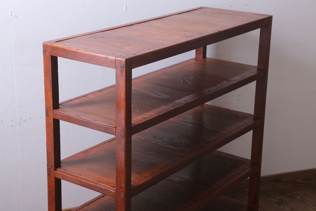 アンティーク家具　和製アンティーク　シンプルで小ぶりな飾り棚(陳列棚)