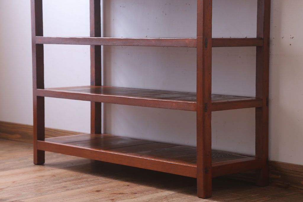 アンティーク家具　和製アンティーク　シンプルで小ぶりな飾り棚(陳列棚)