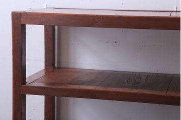 アンティーク家具　和製アンティーク　シンプルで小ぶりな飾り棚(陳列棚)