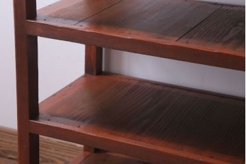 アンティーク家具　和製アンティーク　シンプルで小ぶりな飾り棚(陳列棚)