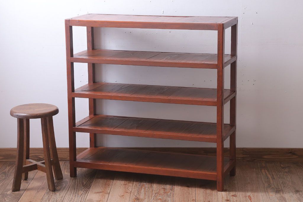 アンティーク家具　和製アンティーク　シンプルで小ぶりな飾り棚(陳列棚)