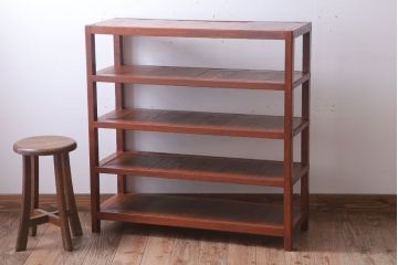 アンティーク家具　和製アンティーク　シンプルで小ぶりな飾り棚(陳列棚)