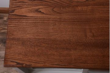 アンティーク家具　アンティークペイント　栗材天板のリメイクカウンターテーブル