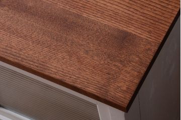 アンティーク家具　アンティークペイント　栗材天板のリメイクカウンターテーブル
