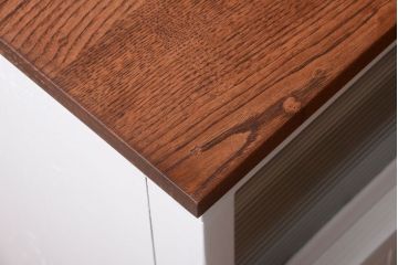 アンティーク家具　アンティークペイント　栗材天板のリメイクカウンターテーブル