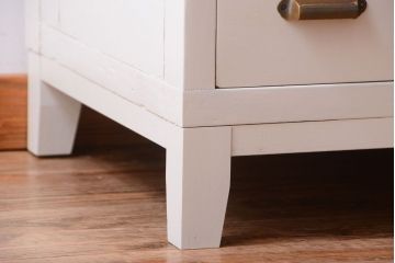 アンティーク家具　アンティークペイント　栗材天板のリメイクカウンターテーブル