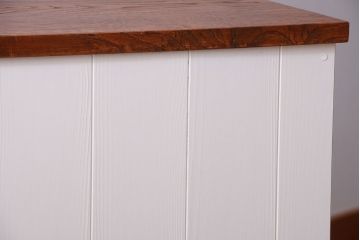 アンティーク家具　アンティークペイント　栗材天板のリメイクカウンターテーブル