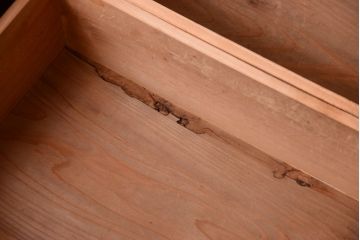 アンティーク家具　和製アンティーク　結霜ガラス入り!古い木の食器棚(収納棚・戸棚)