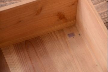 アンティーク家具　和製アンティーク　結霜ガラス入り!古い木の食器棚(収納棚・戸棚)