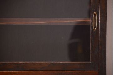 アンティーク家具　和製アンティーク　結霜ガラス入り!古い木の食器棚(収納棚・戸棚)