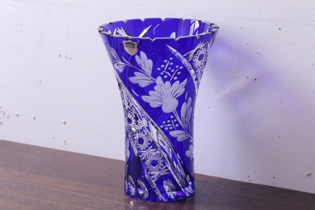 ドイツ製のクリスタル花瓶 ヴィンテージ ドイツ クリスタルガラス花瓶