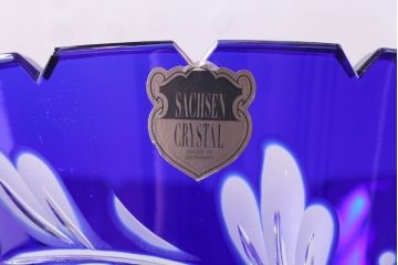 アンティーク雑貨　ビンテージ　ドイツ SACHSEN(ザクセン)　クリスタル花瓶(フラワーベース)