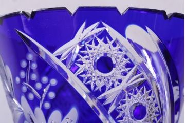 アンティーク雑貨　ビンテージ　ドイツ SACHSEN(ザクセン)　クリスタル花瓶(フラワーベース)