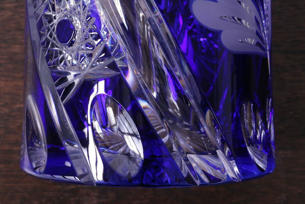 アンティーク雑貨　ビンテージ　ドイツ SACHSEN(ザクセン)　クリスタル花瓶(フラワーベース)