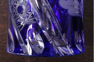 アンティーク雑貨　ビンテージ　ドイツ SACHSEN(ザクセン)　クリスタル花瓶(フラワーベース)