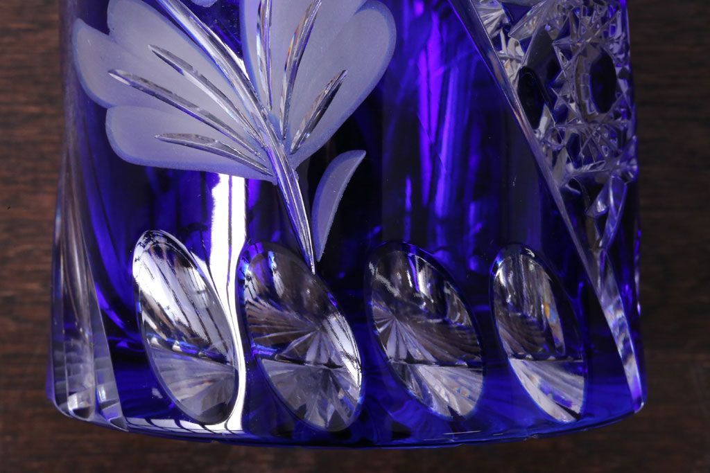 アンティーク雑貨　ビンテージ　ドイツ SACHSEN(ザクセン)　クリスタル花瓶(フラワーベース)