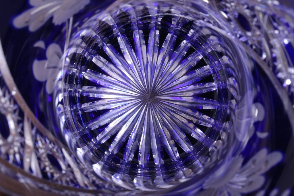 アンティーク雑貨　ビンテージ　ドイツ SACHSEN(ザクセン)　クリスタル花瓶(フラワーベース)