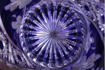 アンティーク雑貨　ビンテージ　ドイツ SACHSEN(ザクセン)　クリスタル花瓶(フラワーベース)