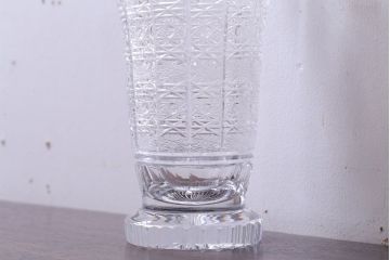 アンティーク雑貨　ビンテージ　ボヘミア　クリスタル花瓶(フラワーベース)(2)