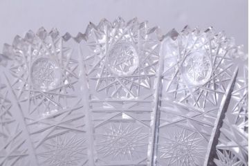 アンティーク雑貨　ビンテージ　ボヘミア　クリスタル花瓶(フラワーベース)(2)