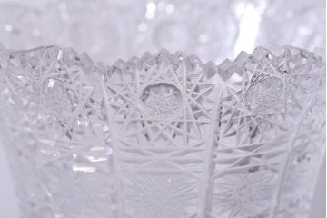 アンティーク雑貨　ビンテージ　ボヘミア　クリスタル花瓶(フラワーベース)(2)