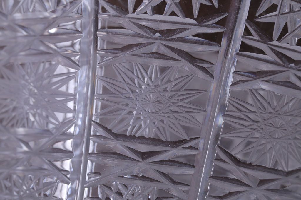 アンティーク雑貨　ビンテージ　ボヘミア　クリスタル花瓶(フラワーベース)(2)