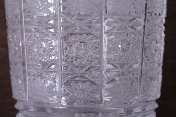 アンティーク雑貨　ビンテージ　ボヘミア　クリスタル花瓶(フラワーベース)(2)