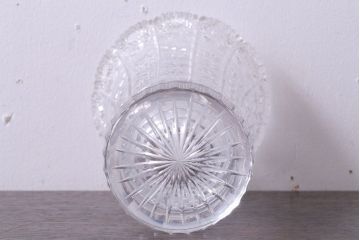 アンティーク雑貨　ビンテージ　ボヘミア　クリスタル花瓶(フラワーベース)(2)