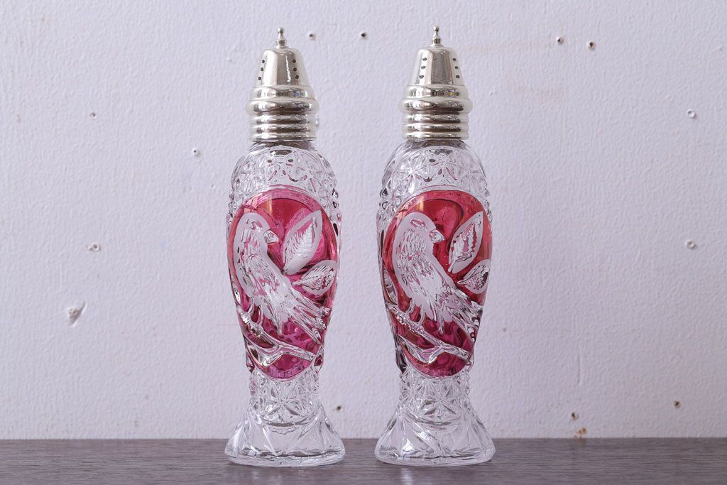 アンティーク雑貨　ビンテージ　西ドイツ　BLEI クリスタルガラス　パウダーボトル2本セット