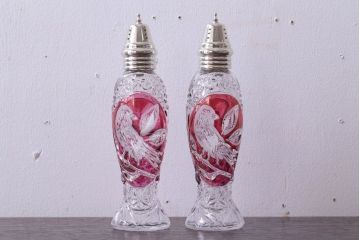 アンティーク雑貨　ビンテージ　西ドイツ　BLEI クリスタルガラス　パウダーボトル2本セット
